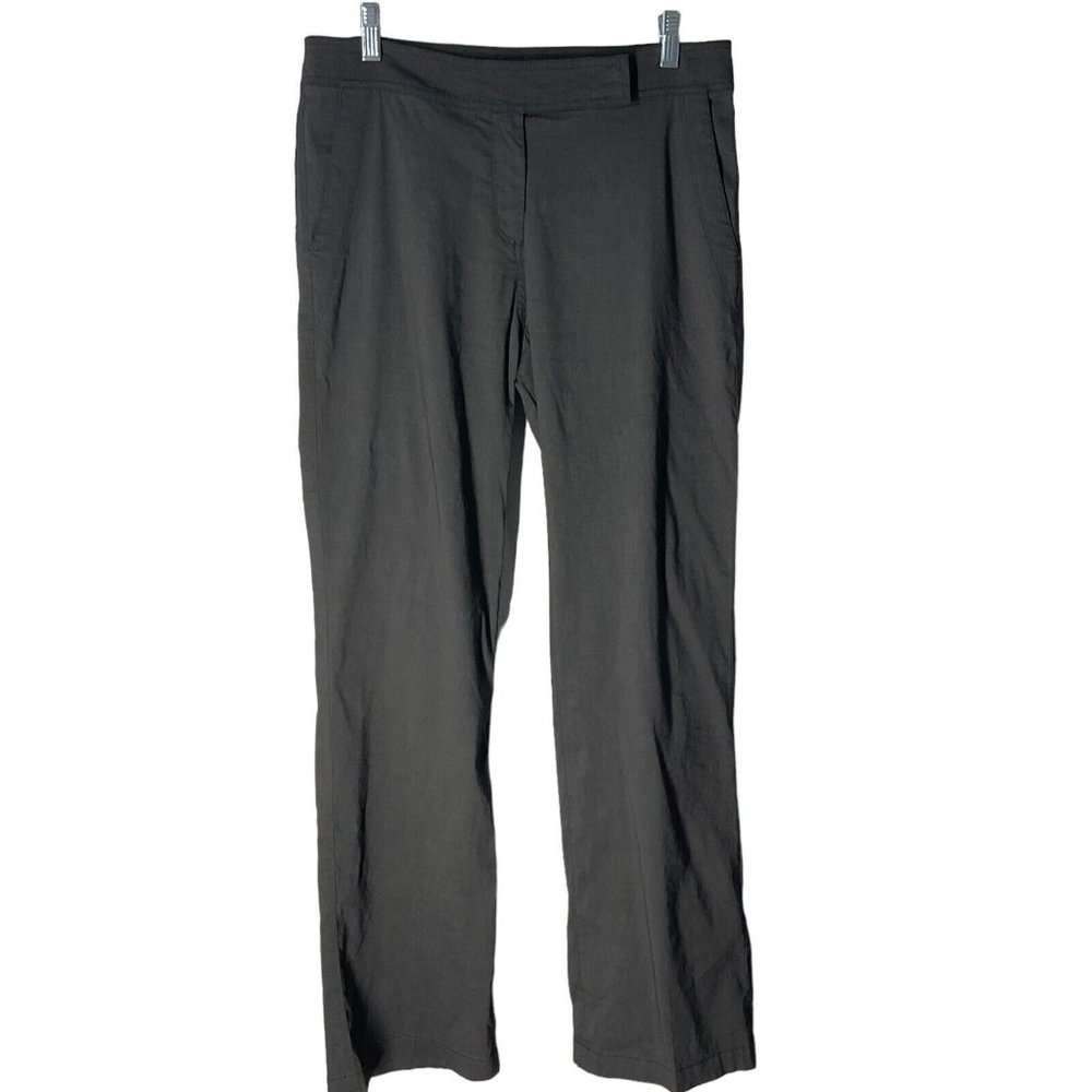 EILEEN FISHER Dark Charcoal Gray Linen-Viscose Spandex Blend Pants Size 6